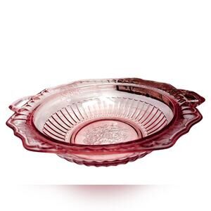 Vintage Pink Depression Glass Mayfair "Open Rose" Design Serving Dish